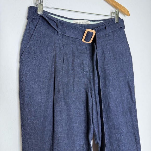 Veronique Branquinho 100% Linen Pants Navy Blue IT 40 / US 4 Made in Italy - Picture 6 of 7